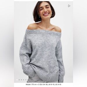 Cozy & Chic Off-the-Shoulder Gray Sweater